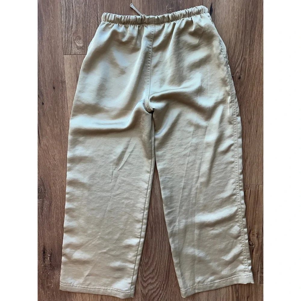 Art Class Girls‎ Champagne Gold Satin Wide Leg Drawstring Pants Size S 6/7